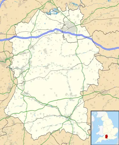 Mapa konturowa Wiltshire, na dole znajduje się punkt z opisem „Katedra w Salisbury”