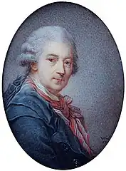 Marcello Bacciarelli, Portret Wincentego Lesserowicza, 1794, akwarela i gwasz na kości słoniowej, 8,8 × 5 cm