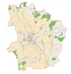 Mapa konturowa gminy Ząbkowice Śląskie, na dole nieco na prawo znajduje się punkt z opisem „Strąkowa”