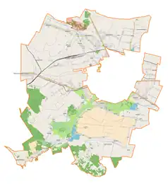 Mapa konturowa gminy wiejskiej Zamość, u góry nieco na prawo znajduje się punkt z opisem „Sitaniec”