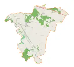 Mapa konturowa gminy Zapolice, blisko centrum na lewo u góry znajduje się punkt z opisem „Zapolice”