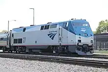 A passenger train in the United States.