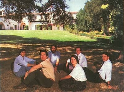 30 Sep 1985 - Jobs and the NeXT co-founders outside the Jackling mansion