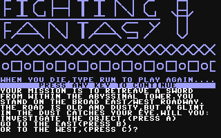 Screenshot for Fighting Fantasy