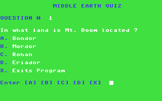 Screenshot for Middle Earth Quiz