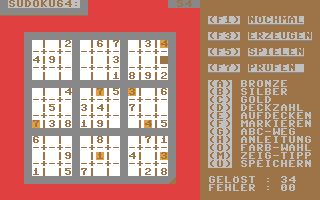 Screenshot for Sudoku64